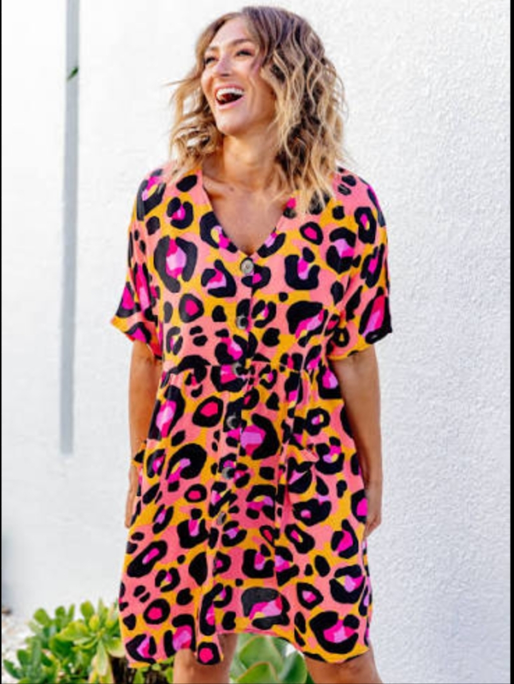 Proud Poppy Disco Dress Kasey Rainbow Classic Leopard Pink Orange Size 18 Party